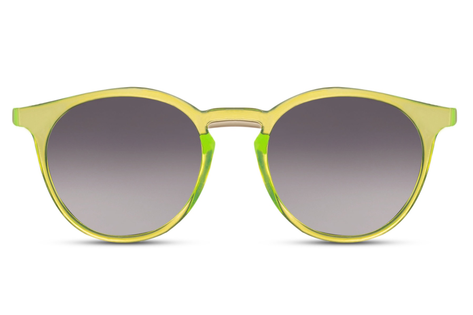 Round Oceanic Color Lens Fancy Curved Brow Bar Wholesale Bulk Sunglasses